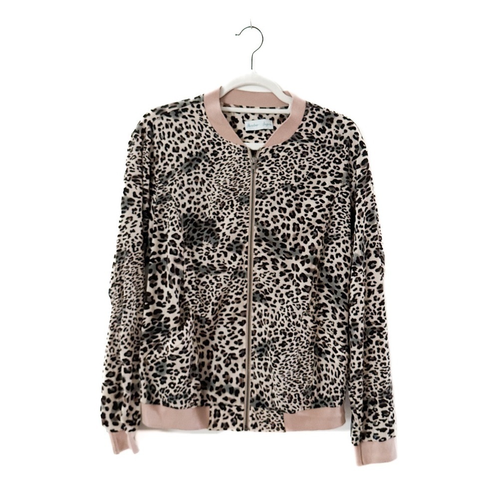 Shoreline Sugars Lightweight Leopard Print Bomber Jacket - Women’s Size Small